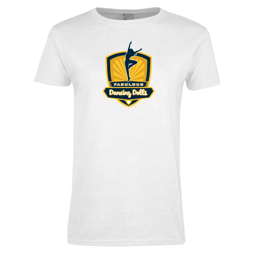  Womens White Short Sleeve Tee - Fabulous Dancing Dolls