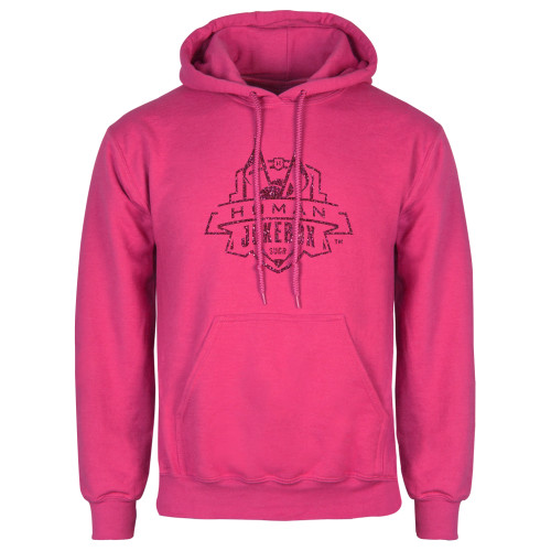  Womens Fuchsia Fleece Hoodie - M Hot Pink Glitter