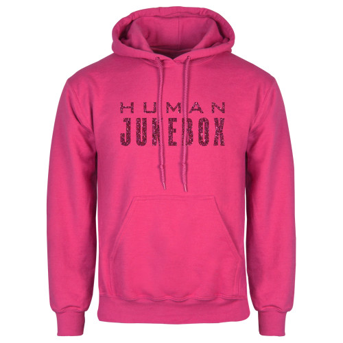 Womens Fuchsia Fleece Hoodie - M Hot Pink Glitter