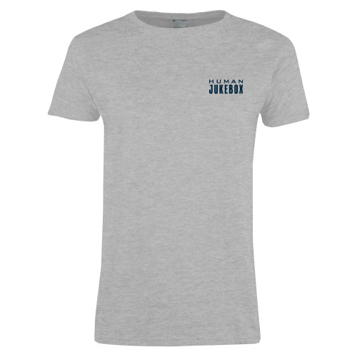  Womens Grey Short Sleeve Tee - Human Jukebox Wordmark