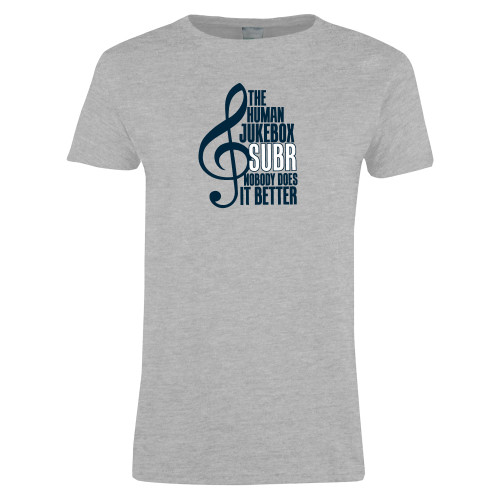  Womens Grey Short Sleeve Tee - Nobody Does it Better Music Note