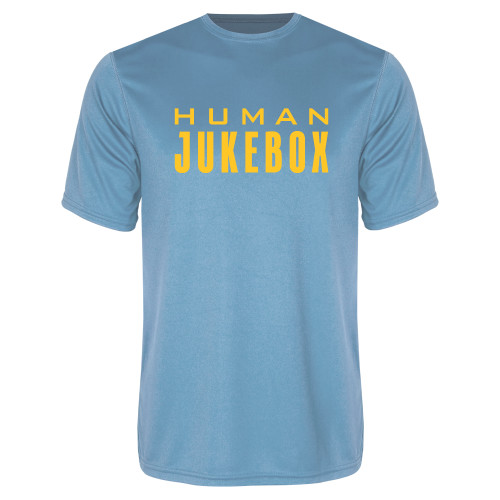 Light Blue Performance Tee - Human Jukebox Wordmark