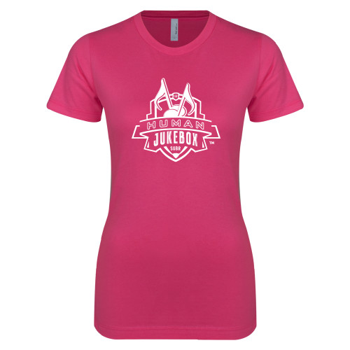  Next Level Womens Fuchsia Boyfriend Tee - The Human Jukebox Official Mark