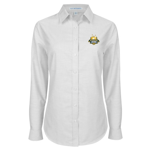  Womens White Oxford Shirt - The Human Jukebox Official Mark