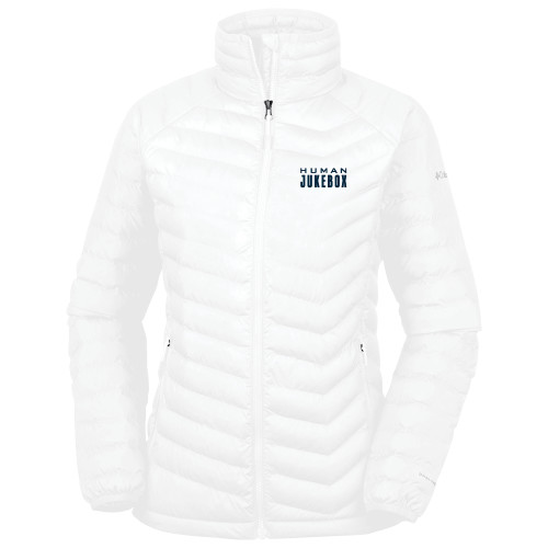  Columbia Womens White Powder Lite Jacket - Human Jukebox Wordmark