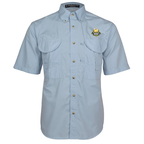  Light Blue Fishing Shirt Performance Short Sleeve  - The Human Jukebox Official Mark