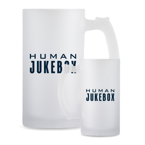  Full Color Decorative Frosted Glass Mug 16oz - Human Jukebox Wordmark