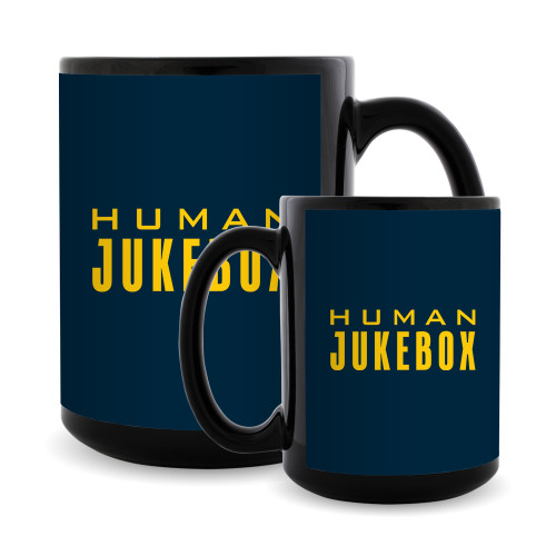  Full Color Black Mug 15oz - Human Jukebox Wordmark