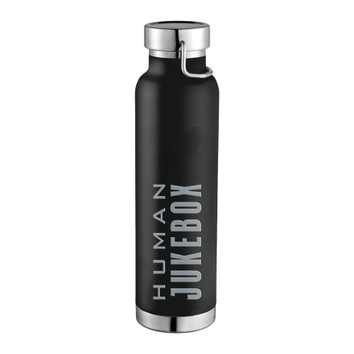  Thor Copper Vacuum Insulated Black Bottle 22oz - Human Jukebox Wordmark Engraved