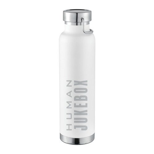  Thor Copper Vacuum Insulated White Bottle 22oz - Human Jukebox Wordmark Engraved