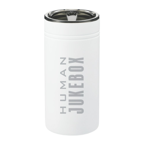  Sherpa Vacuum White Tumbler & Insulator 12oz - Human Jukebox Wordmark Engraved