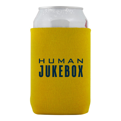  Neoprene Gold Can Holder - Human Jukebox Wordmark