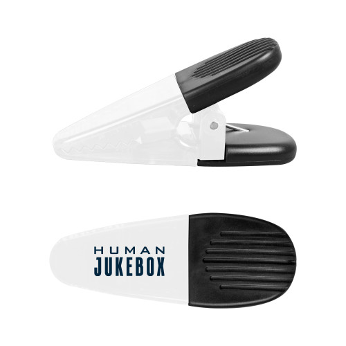  White Crocodile Clip/Magnet - Human Jukebox Wordmark