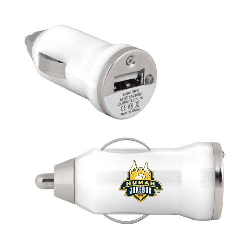  On the Go White Car Charger - The Human Jukebox Official Mark
