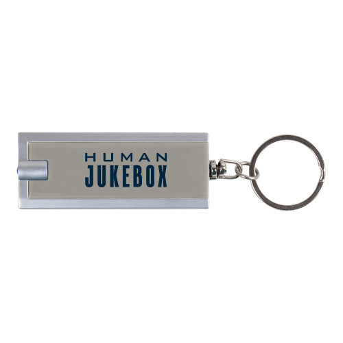  Turbo Silver Flashlight Key Holder - Human Jukebox Wordmark