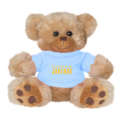  Plush Big Paw 8 1/2 inch Brown Bear w/Light Blue Shirt - Human Jukebox Wordmark