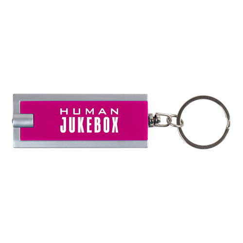  Turbo Pink Flashlight Key Holder - Human Jukebox Wordmark