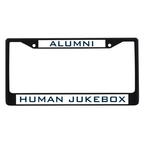 Alumni Metal License Plate Frame in Black - Human Jukebox Engrave
