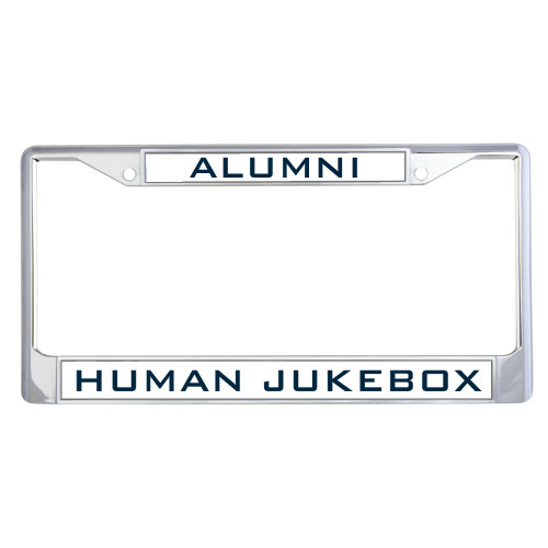  Alumni Metal License Plate Frame in Chrome - Human Jukebox Engrave
