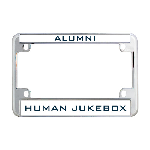  Metal Motorcycle License Plate Frame in Chrome - Human Jukebox Engrave