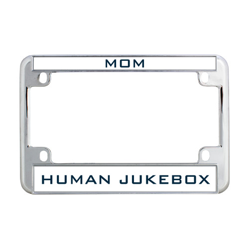  Metal Motorcycle License Plate Frame in Chrome - Human Jukebox Engrave