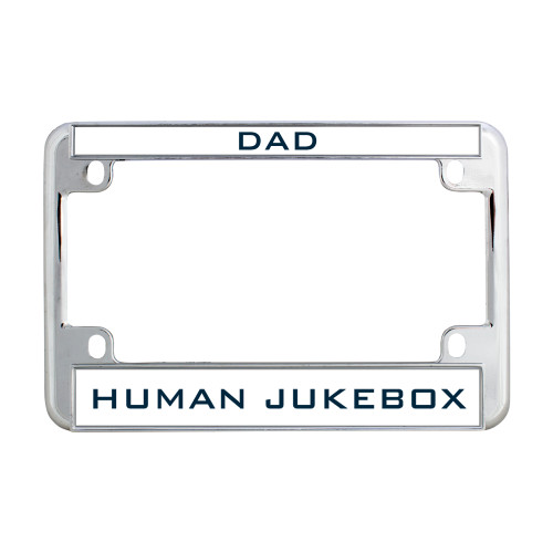  Metal Motorcycle License Plate Frame in Chrome - Human Jukebox Engrave