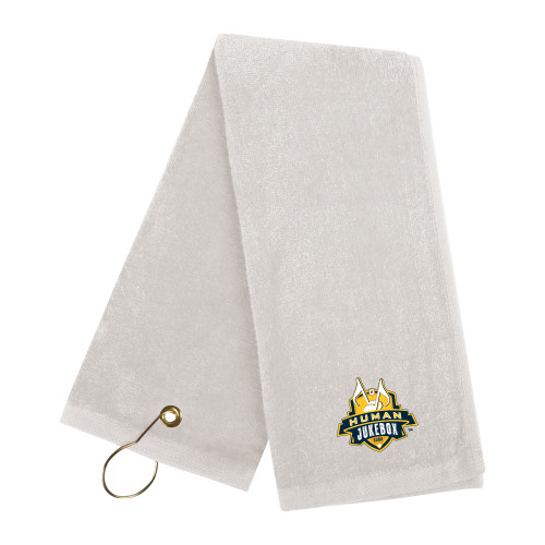  White Golf Towel - The Human Jukebox Official Mark