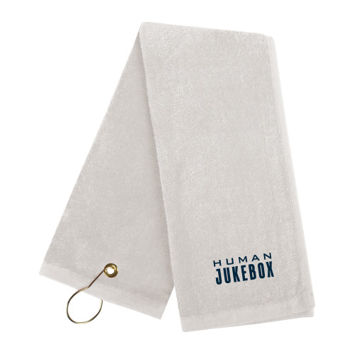  White Golf Towel - Human Jukebox Wordmark