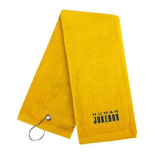  Gold Golf Towel - Human Jukebox Wordmark
