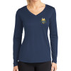 Thumbnail image for  Womens Navy Performance Long Sleeve V Neck Shirt