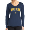 Thumbnail image for  Womens Navy Performance Long Sleeve V Neck Shirt