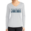 Thumbnail image for  Womens White Performance Long Sleeve V Neck Shirt