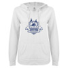 Thumbnail image for  ENZA Womens White V Notch Raw Edge Fleece Hoodie