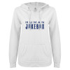Thumbnail image for  ENZA Womens White V Notch Raw Edge Fleece Hoodie