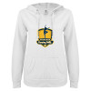 Thumbnail image for  ENZA Womens White V Notch Raw Edge Fleece Hoodie