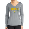 Thumbnail image for  Womens Grey Performance Long Sleeve V Neck Shirt