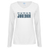 Thumbnail image for  Womens White Long Sleeve V Neck Tee