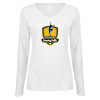 Thumbnail image for  Womens White Long Sleeve V Neck Tee
