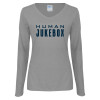 Thumbnail image for  Womens Grey Long Sleeve V Neck Tee 