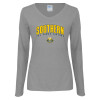 Thumbnail image for  Womens Grey Long Sleeve V Neck Tee 