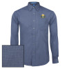 Thumbnail image for  Deep Blue Poplin Crosshatch Long Sleeve Button Down
