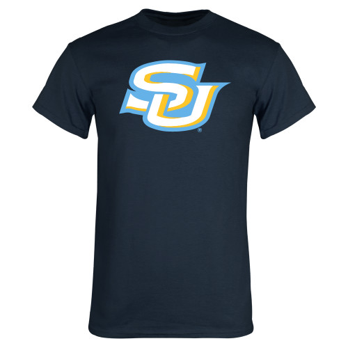  Navy T Shirt - Interlocking SU - Primary Athletics Mark