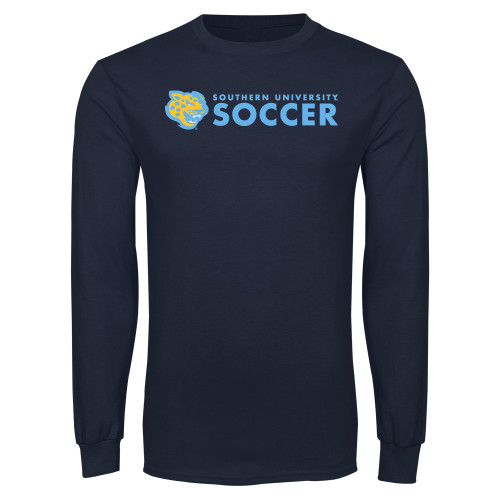  Navy Long Sleeve T Shirt - Southern University Soccer