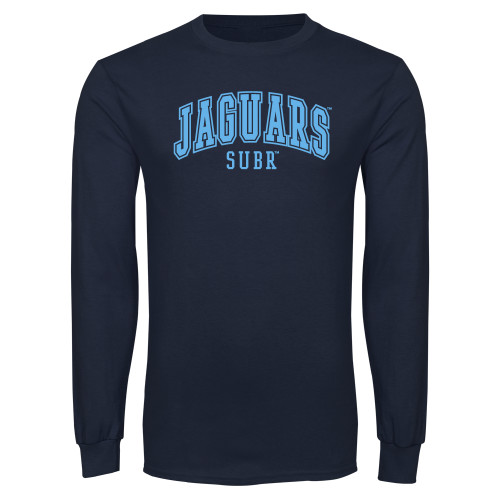  Navy Long Sleeve T Shirt - Souther University Stacked w/ Jaguar