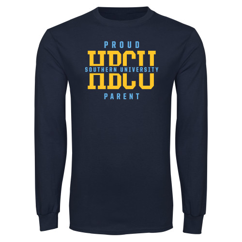  Navy Long Sleeve T Shirt - Southern University Proud Parent