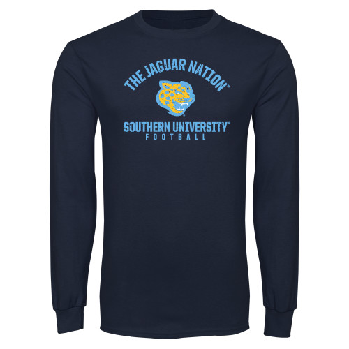  Navy Long Sleeve T Shirt - The Jaguar Nation - Football