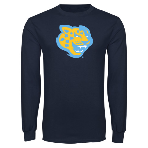  Navy Long Sleeve T Shirt - Souther University Jaguar Head
