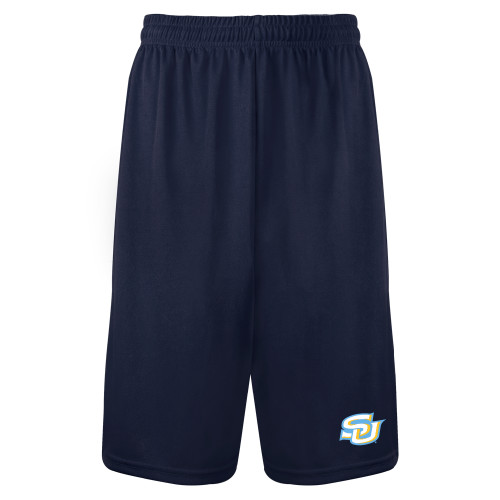  Navy Performance Classic 9 Inch Short - Interlocking SU - Primary Athletics Mark