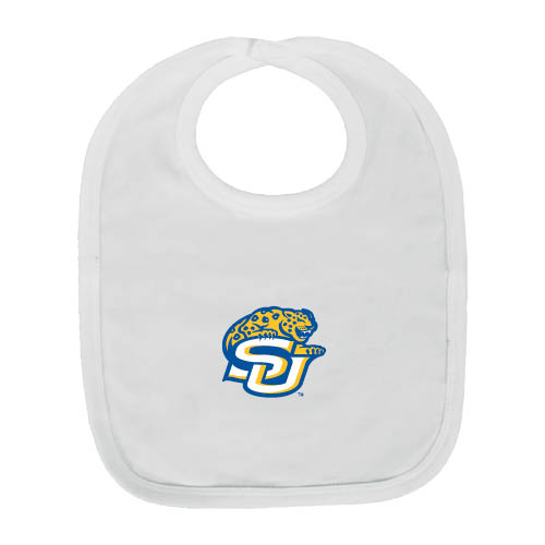  White Baby Bib - Souther University Jaguar Head
