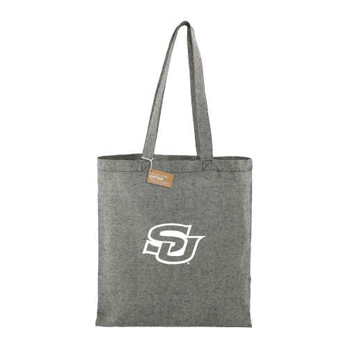  Recycled Cotton Twill Black Tote - Interlocking SU - Primary Athletics Mark